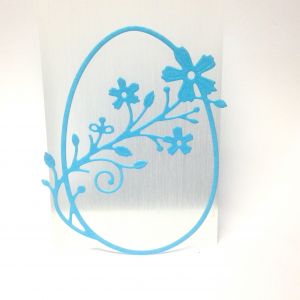 Scrapki ażur FLOWER EGGS 8x6,5 cm blue (170gr ) -1 szt